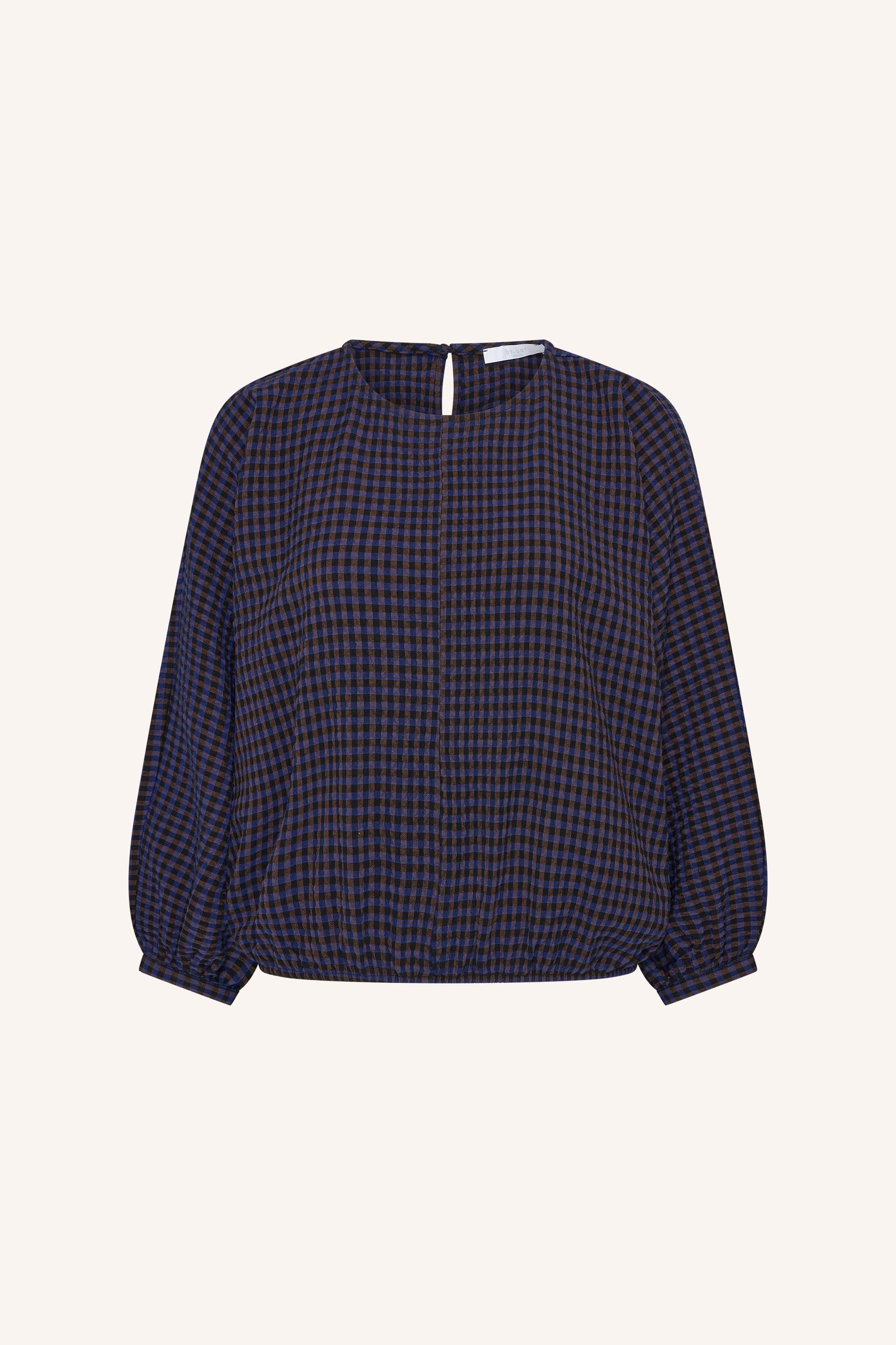 By-Bar Gaya Blouse Galaxy Check Damen Bluse Viskose dunkelblau